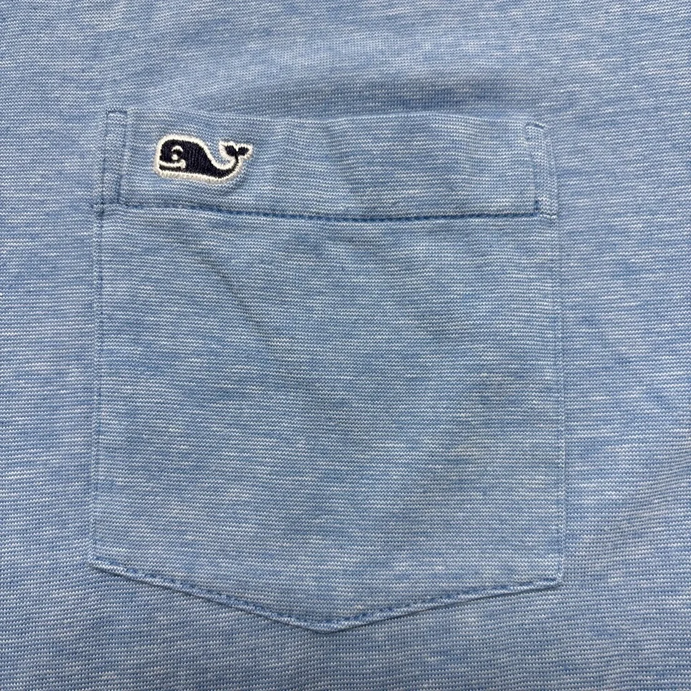 Vineyard Vines Polo Shirt Mens Edgartown Short Sleeve Blue Pima Cotton Blend Med - Picture 2 of 9